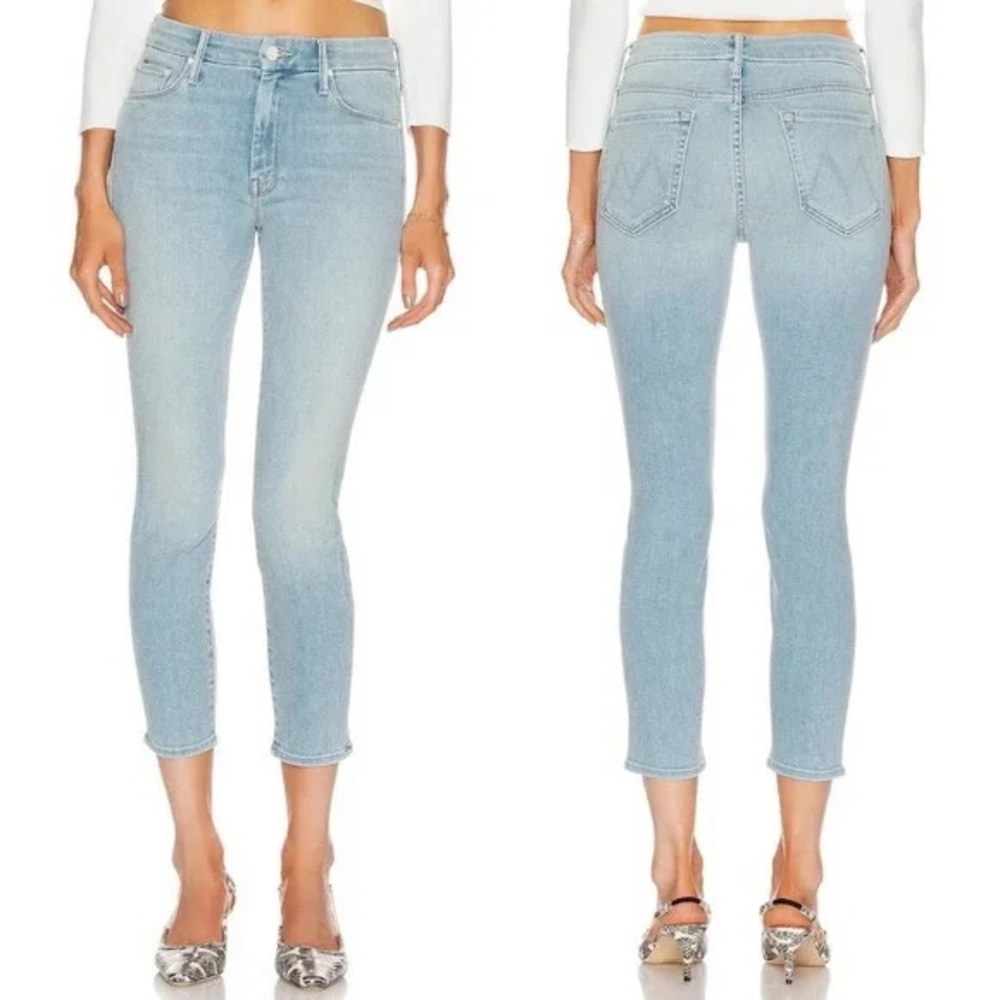 MOTHER The Looker Crop Jeans Swimming Pool Sunday 24